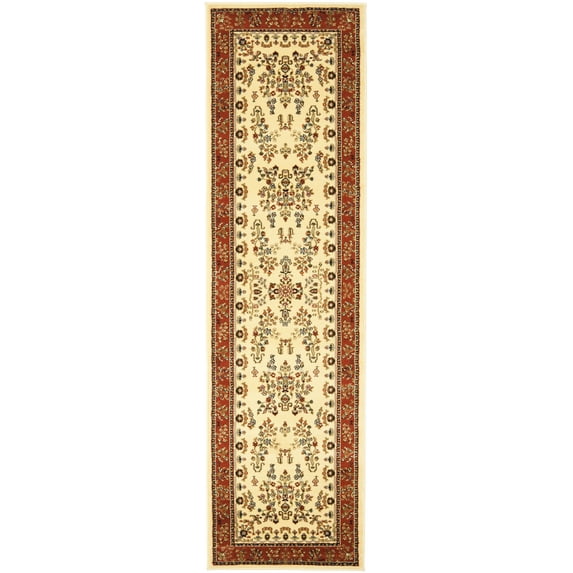 SAFAVIEH Lyndhurst Isadora Traditional Bordered Runner Rug, Ivory/Rust, 2'3" x 16'