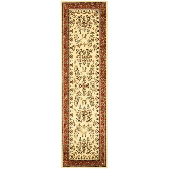 SAFAVIEH Lyndhurst Isadora Traditional Bordered Runner Rug, Ivory/Rust, 2'3" x 16'
