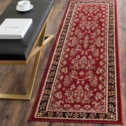 SAFAVIEH Lyndhurst Isadora Traditional Bordered Runner Rug, Red/Black, 2'3" x 14'