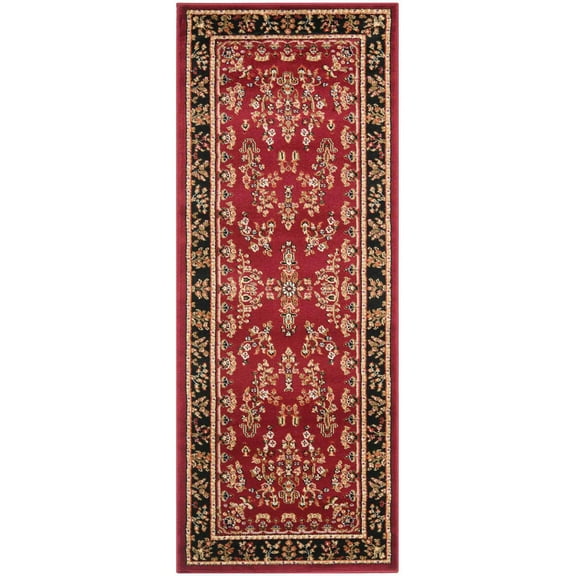 SAFAVIEH Lyndhurst Isadora Traditional Bordered Runner Rug, Red/Black, 2'3" x 6'