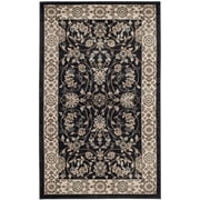 SAFAVIEH Lyndhurst Janel Traditional Bordered Area Rug, Anthracite/Cream, 3'3" x 5'3"
