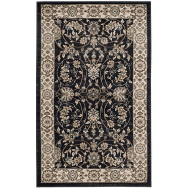 SAFAVIEH Lyndhurst Janel Traditional Bordered Area Rug, Anthracite/Cream, 3'3" x 5'3"