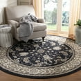 thumbnail image 1 of SAFAVIEH Lyndhurst Janel Traditional Bordered Area Rug, Anthracite/Cream, 7' x 7' Round, 1 of 7
