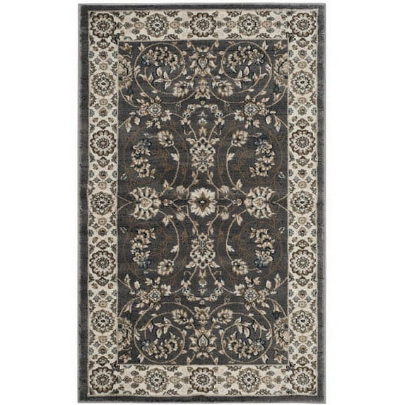 SAFAVIEH Lyndhurst Janel Traditional Bordered Area Rug, Grey/Cream, 3'3" x 5'3"