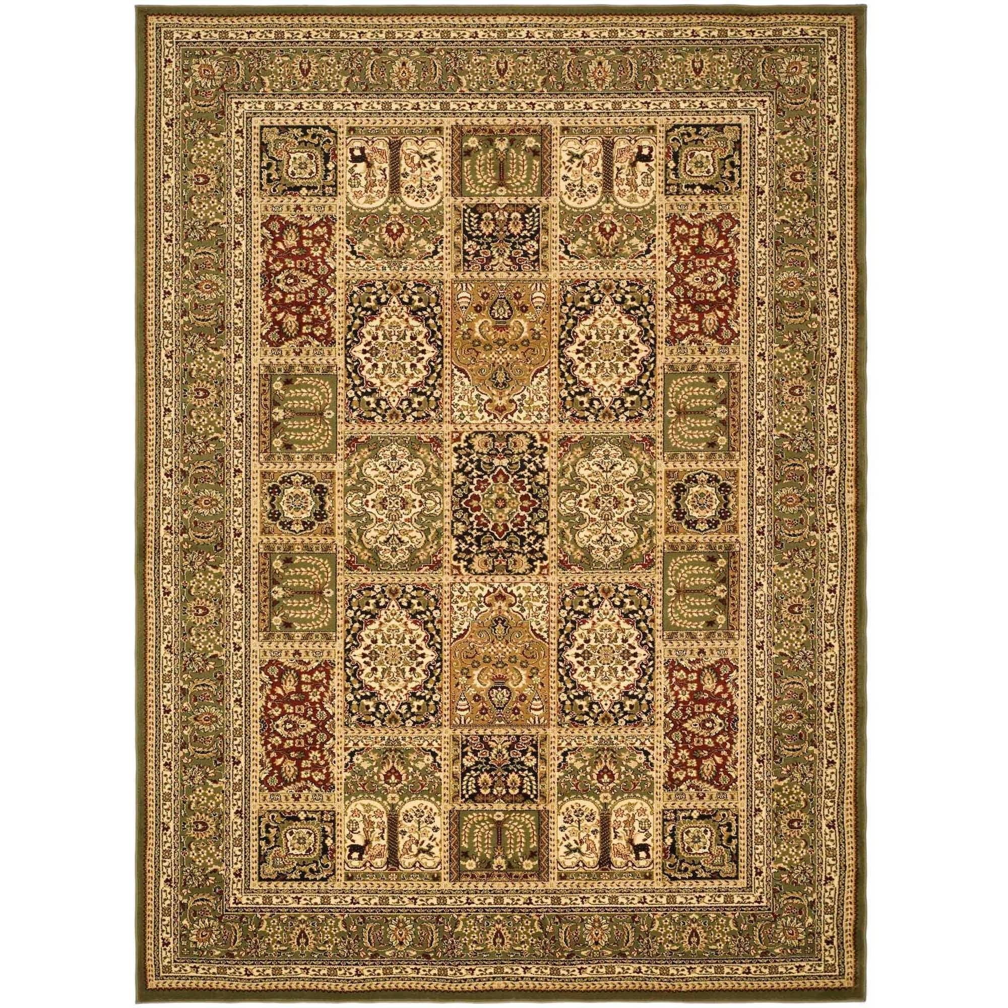 Lyndhurst Multi Green Synthetic Traditional Area Rug