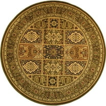 SAFAVIEH Lyndhurst Josephine Traditional Bordered Area Rug, Multi/Green, 8' x 8' Round