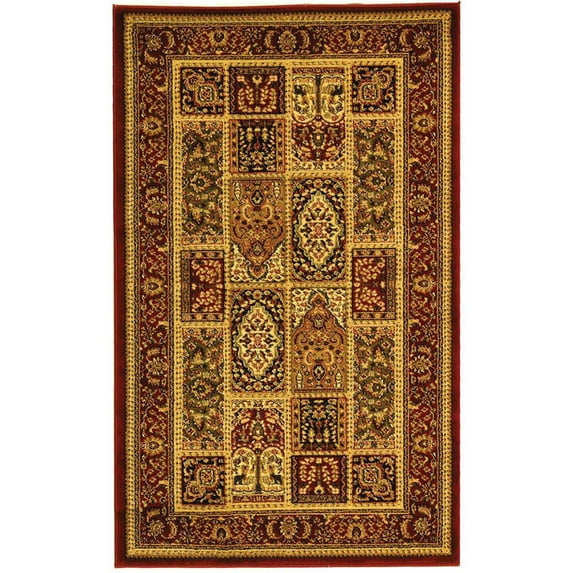 SAFAVIEH Lyndhurst Josephine Traditional Bordered Area Rug, Multi/Red, 4' x 6'
