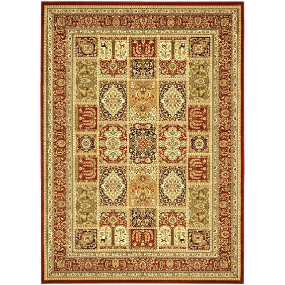 SAFAVIEH Lyndhurst Josephine Traditional Bordered Area Rug, Multi/Red, 6' x 9'