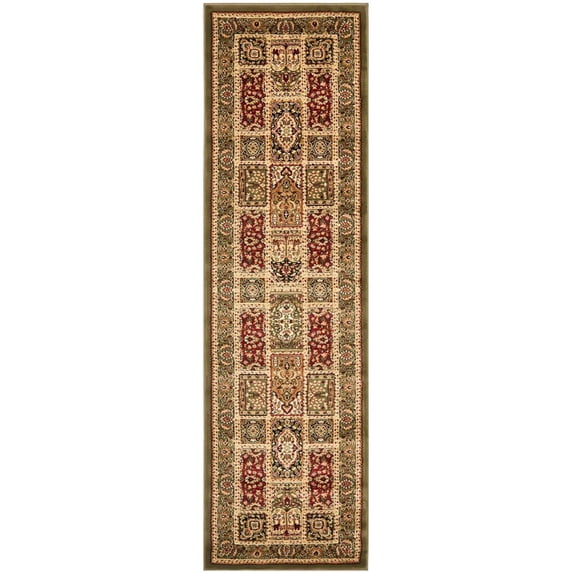 SAFAVIEH Lyndhurst Josephine Traditional Bordered Runner Rug, Multi/Green, 2'3" x 20'