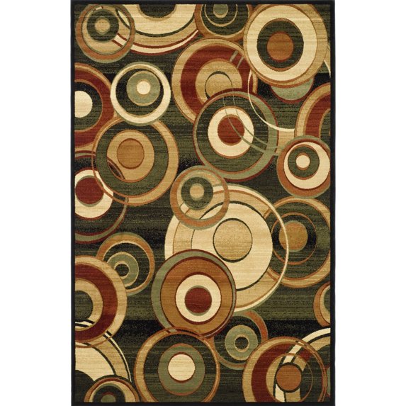 SAFAVIEH Lyndhurst Josh Geometric Circles Area Rug, Black/Multi, 3'3" x 5'3"