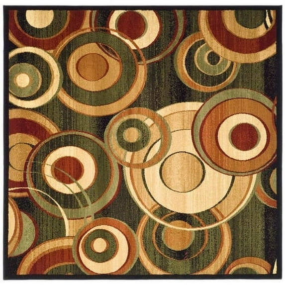 SAFAVIEH Lyndhurst Josh Geometric Circles Area Rug, Black/Multi, 4' x 6'