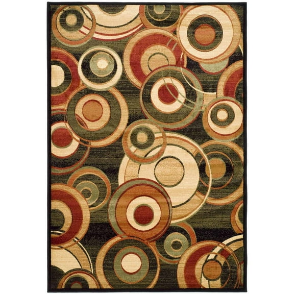 SAFAVIEH Lyndhurst Josh Geometric Circles Area Rug, Black/Multi, 6' x 9'