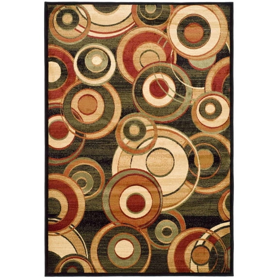 SAFAVIEH Lyndhurst Josh Geometric Circles Area Rug, Black/Multi, 6' x 9'