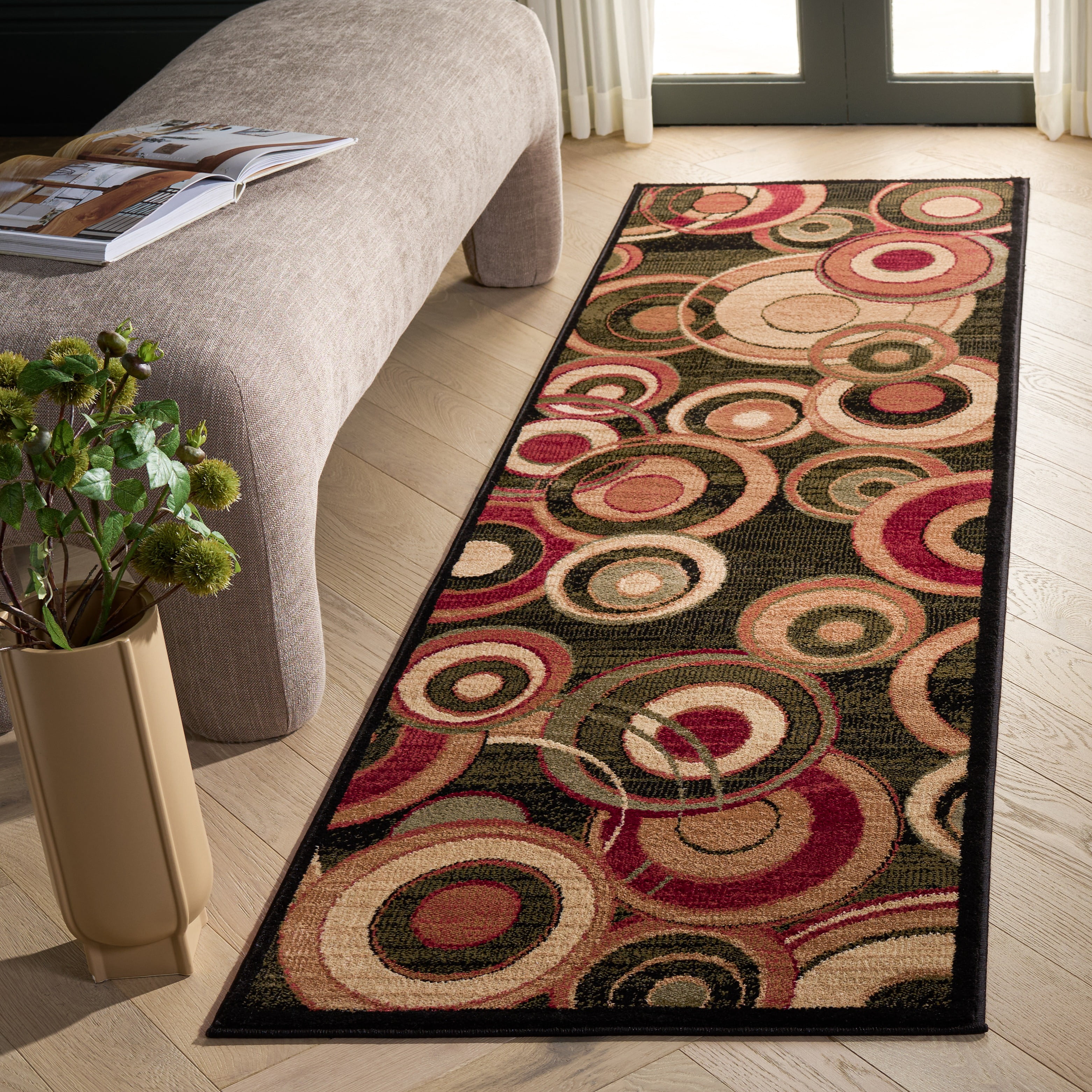 Safavieh Lyndhurst Josh Geometric Runner Rug, Black/Multi, 2'3" x 6'