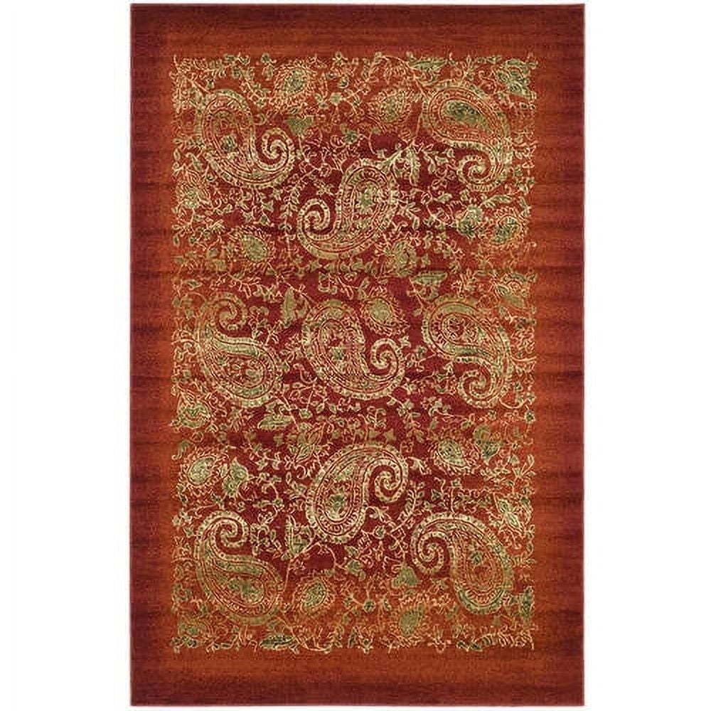 Lyndhurst Red and Multicolor Synthetic Rectangular Area Rug