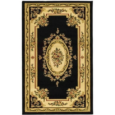 SAFAVIEH Lyndhurst Katherine Traditional Bordered Area Rug, Black/Ivory, 3'3" x 5'3"