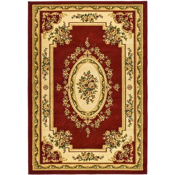 SAFAVIEH Lyndhurst Katherine Traditional Bordered Area Rug, Red/Ivory, 4' x 6'