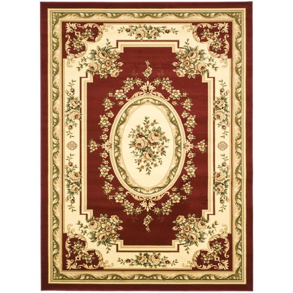 SAFAVIEH Lyndhurst Katherine Traditional Bordered Area Rug, Red/Ivory, 8' x 11'