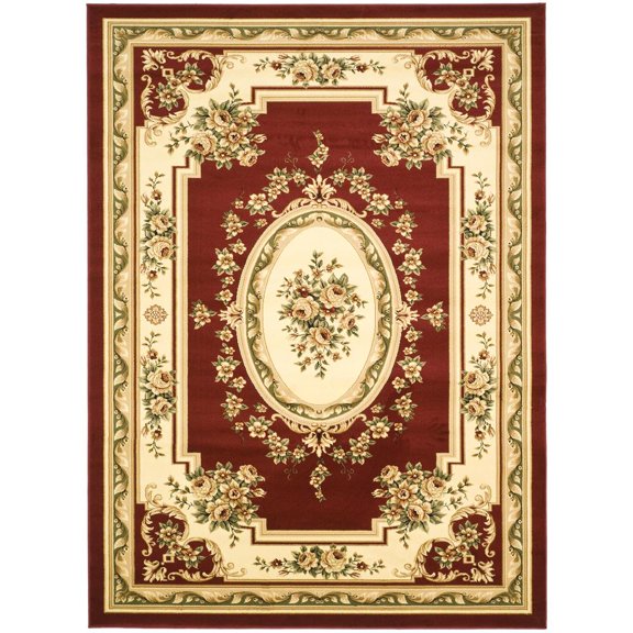 SAFAVIEH Lyndhurst Katherine Traditional Bordered Area Rug, Red/Ivory, 8' x 11'