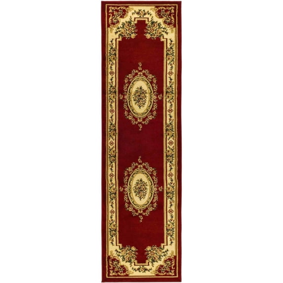 SAFAVIEH Lyndhurst Katherine Traditional Bordered Runner Rug, Red/Ivory, 2'3" x 8'