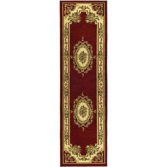 SAFAVIEH Lyndhurst Katherine Traditional Bordered Runner Rug, Red/Ivory, 2'3" x 8'