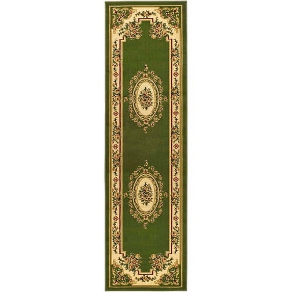SAFAVIEH Lyndhurst Katherine Traditional Bordered Runner Rug, Sage/Ivory, 2'3" x 8'