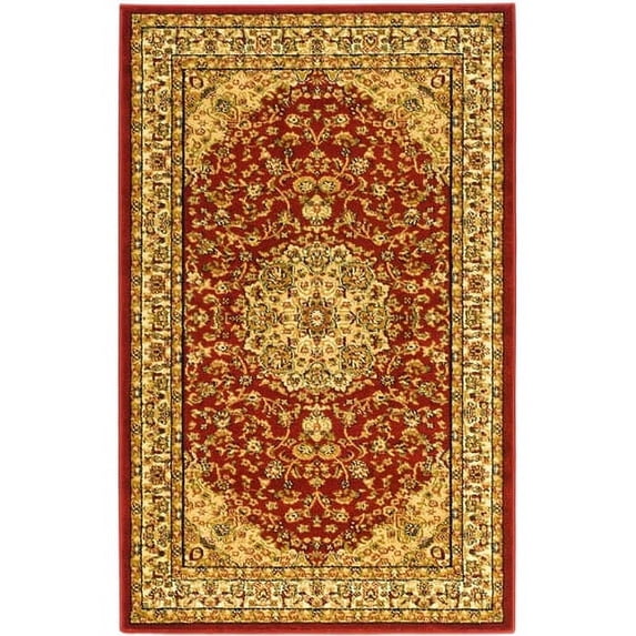 SAFAVIEH Lyndhurst Katrina Floral Border Area Rug, Red/Ivory, 3'3" x 5'3"