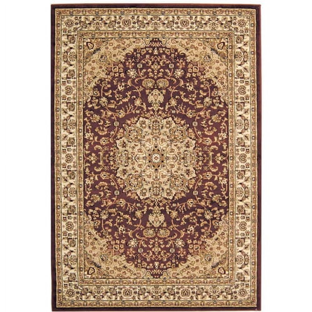 Red and Ivory Safavid Style Floral 4' x 6' Area Rug