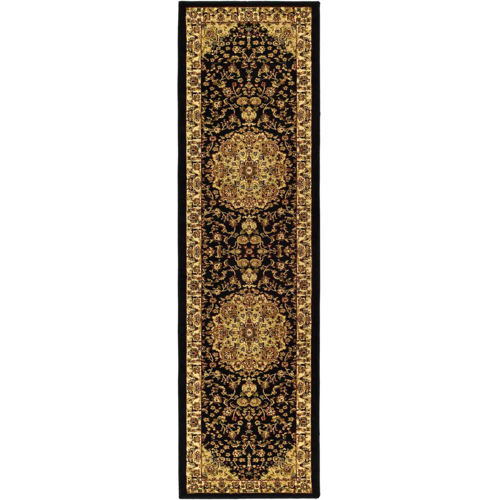SAFAVIEH Lyndhurst Katrina Floral Border Runner Rug, Black/Ivory, 2'3 ...