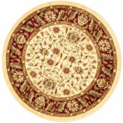 SAFAVIEH Lyndhurst Lillian Traditional Floral Area Rug, Ivory/Red, 5'3" x 5'3" Round