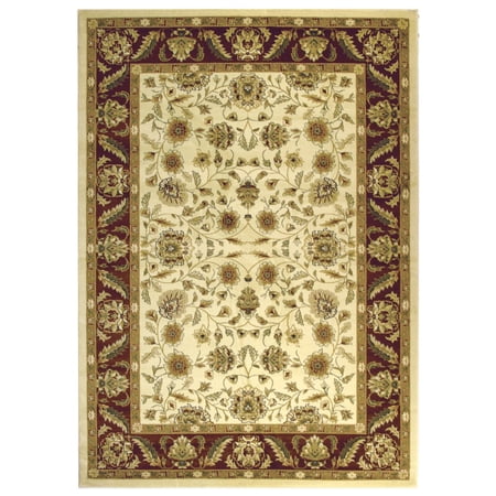SAFAVIEH Lyndhurst Lillian Traditional Floral Runner Rug, Ivory/Red, 2'3" x 12'