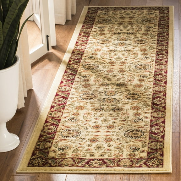 SAFAVIEH Lyndhurst Lillian Traditional Floral Runner Rug, Ivory/Red, 2'3" x 14'