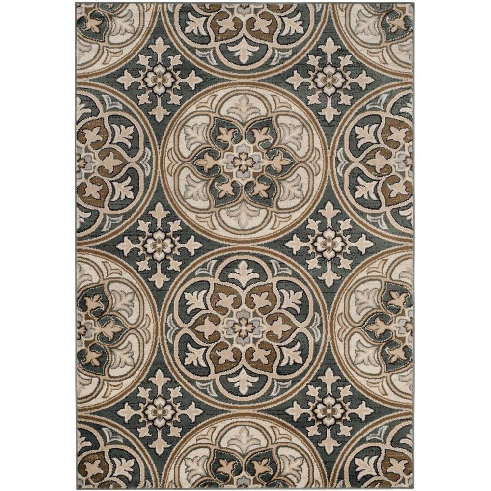 Safavieh Slate Blue and Beige Synthetic Safavid Style Runner Rug