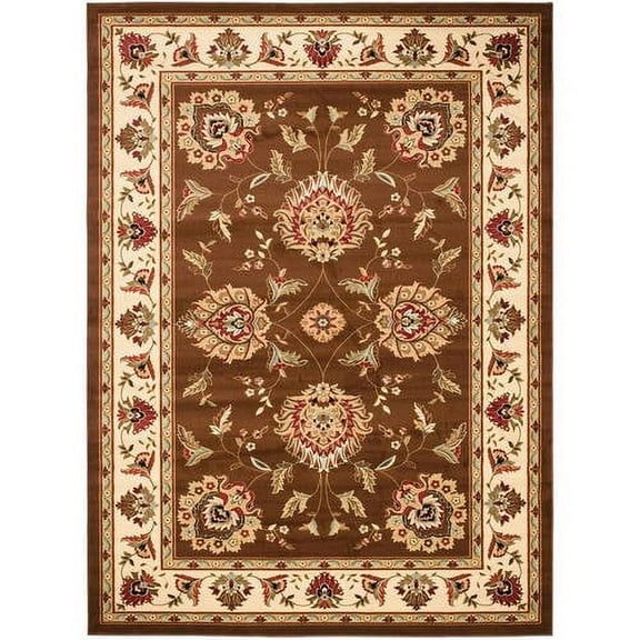 SAFAVIEH Lyndhurst Manuel Traditional Border Area Rug, Brown/Ivory, 4' x 6'