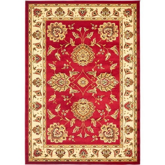 SAFAVIEH Lyndhurst Manuel Traditional Border Area Rug, Red/Ivory, 4' x 6'
