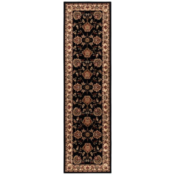 SAFAVIEH Lyndhurst Manuel Traditional Border Runner Rug, Black/Ivory, 2'3" x 16'
