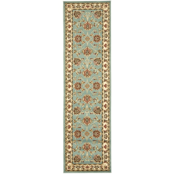 SAFAVIEH Lyndhurst Manuel Traditional Border Runner Rug, Blue/Ivory, 2'3" x 8'