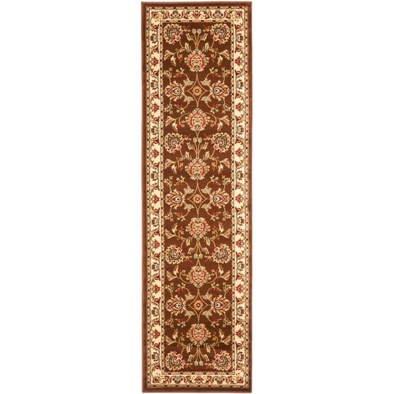 SAFAVIEH Lyndhurst Manuel Traditional Border Runner Rug, Brown/Ivory, 2'3" x 8'