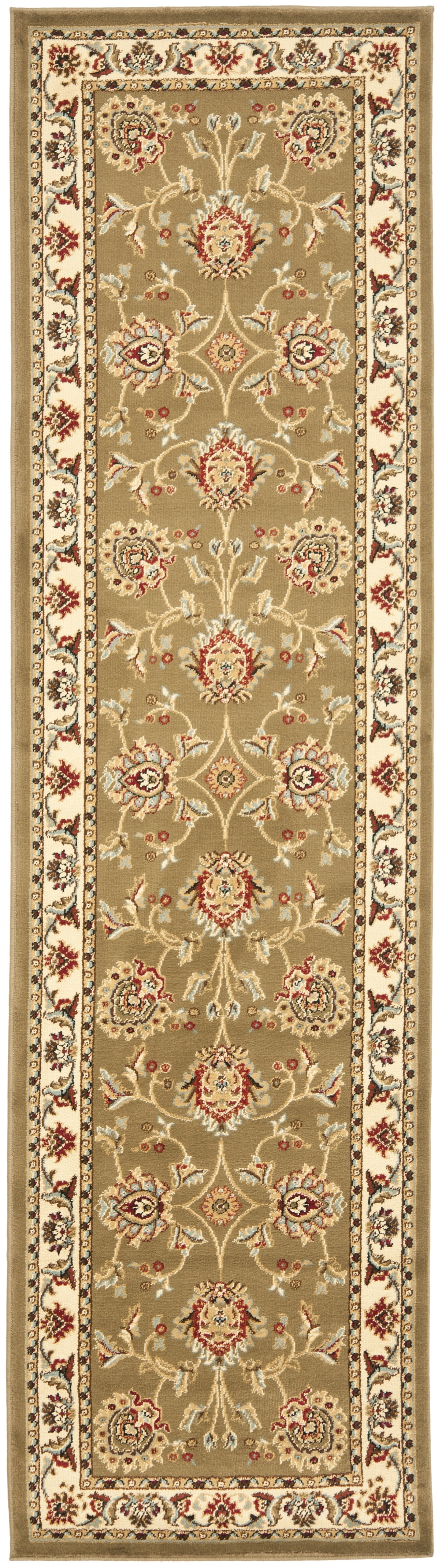 SAFAVIEH Lyndhurst Manuel Traditional Border Runner Rug, Green/Ivory, 2 ...