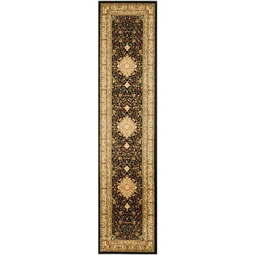 SAFAVIEH Lyndhurst Marie Traditional Floral Runner Rug, Black/Ivory, 2'3" x 18'