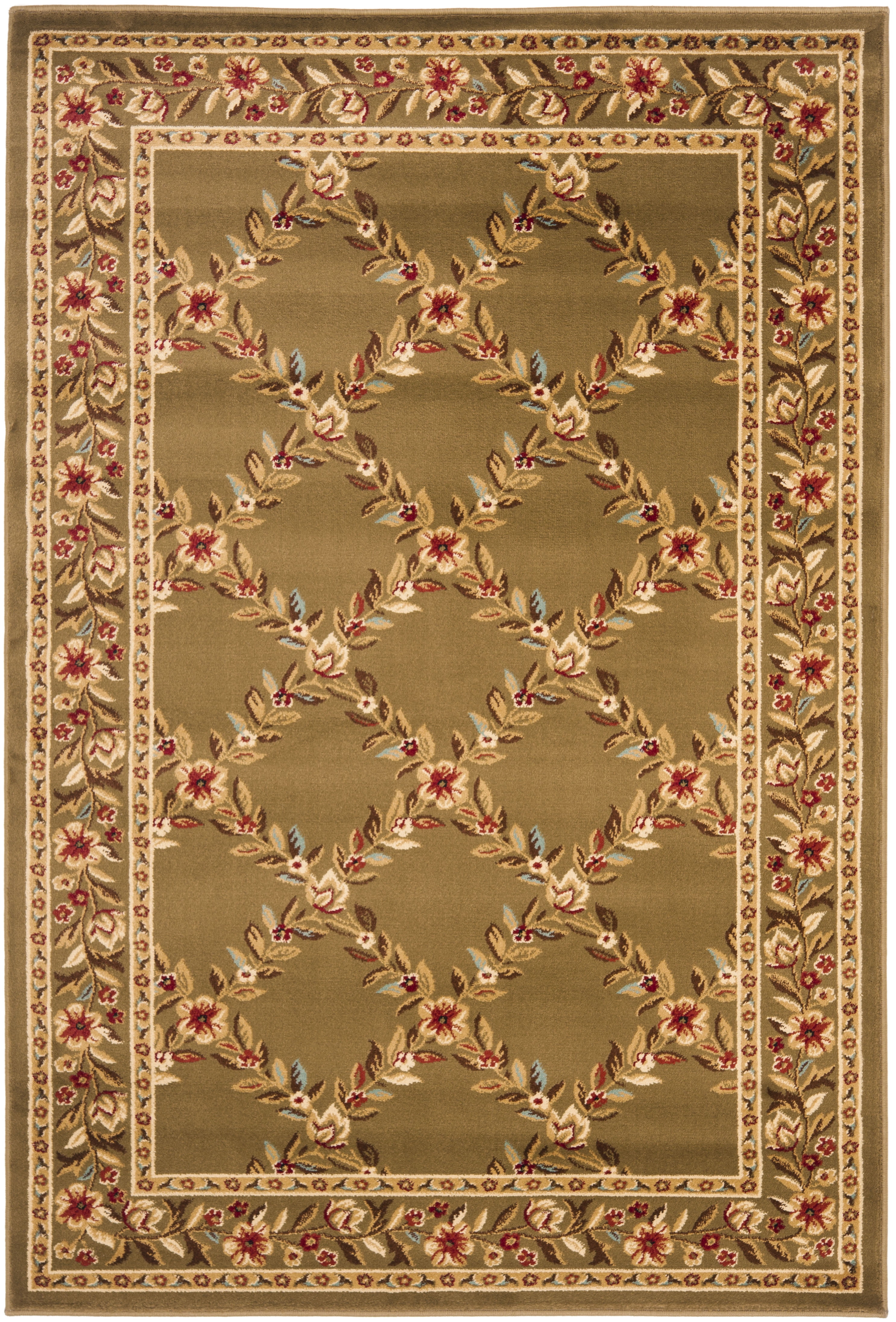 Brown Floral Safavid Style Rectangular Area Rug 12' x 15'
