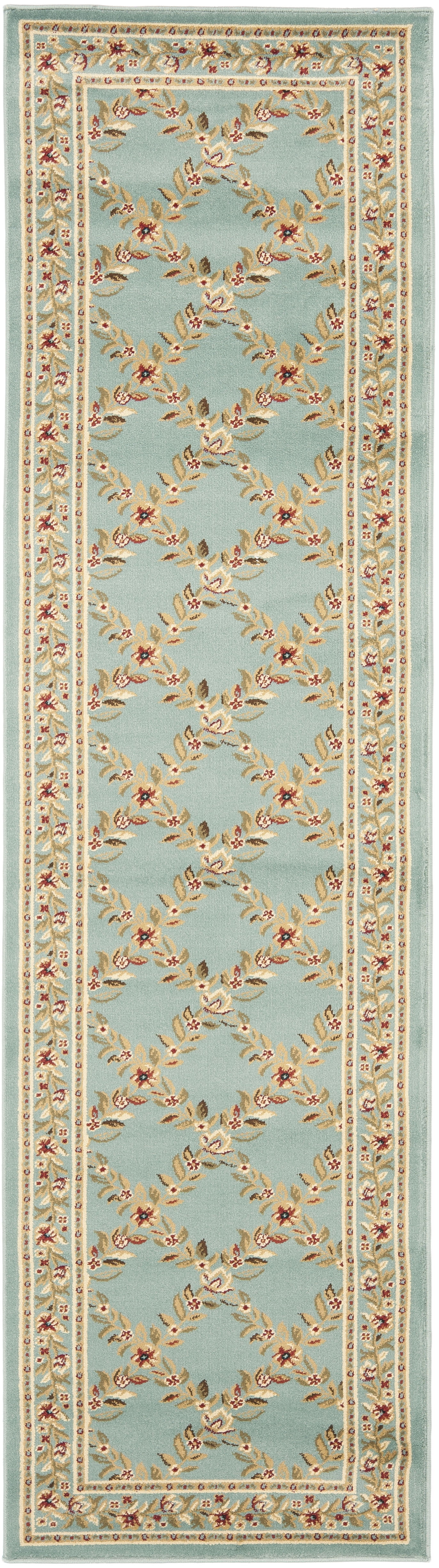 SAFAVIEH Lyndhurst Marshall Floral Border Runner Rug, Blue, 2'3" x 8'