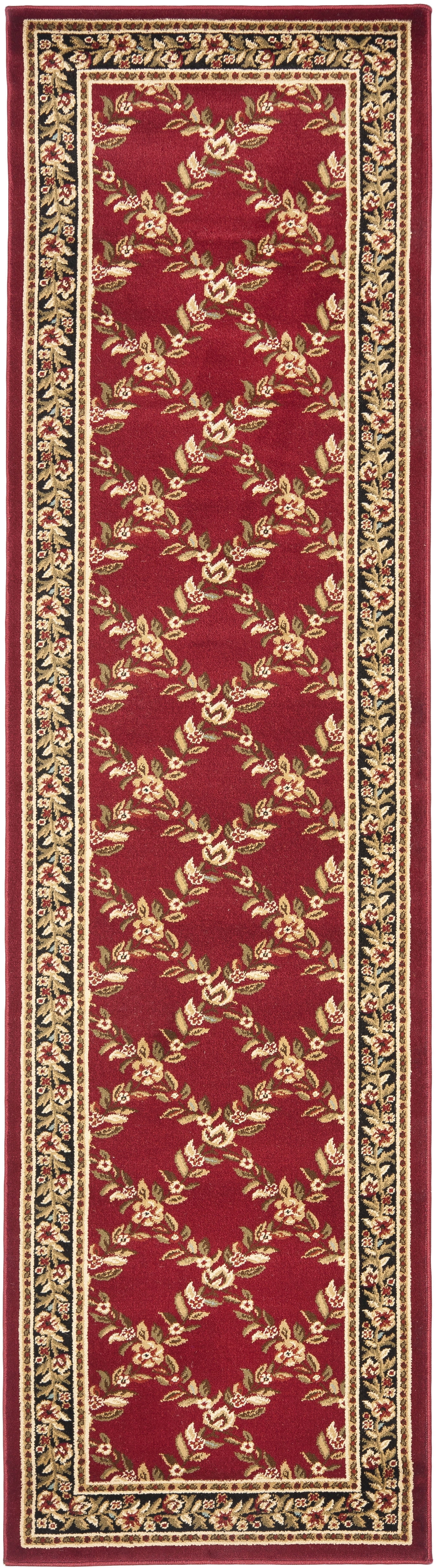 Border Rug Runner SAFAVIEH Lyndhurst Marshall Floral Border Runner Rug, Red/Black, 2'3