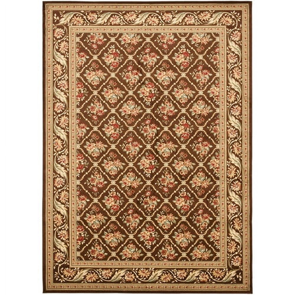 Elegant Brown Tufted Square Area Rug, 4' x 6', Easy Care