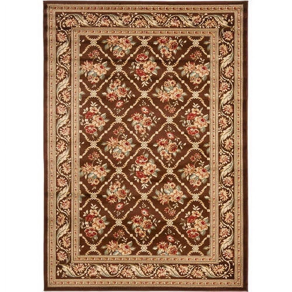SAFAVIEH Lyndhurst Mason Floral Border Area Rug, Brown, 6'7