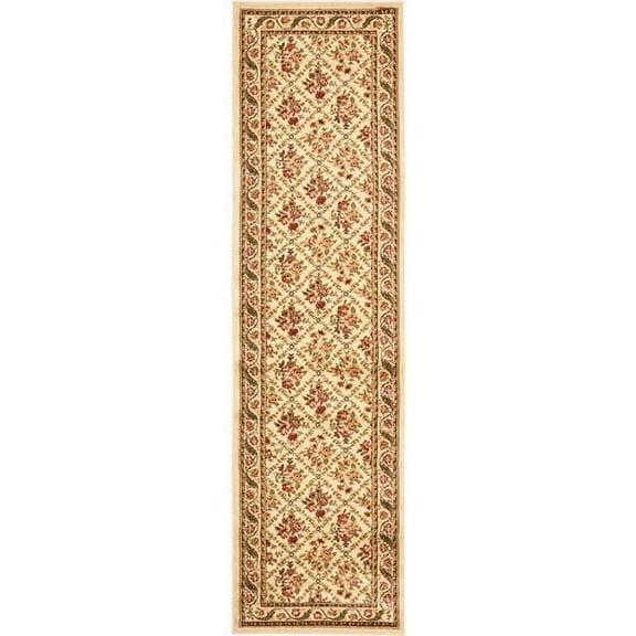 SAFAVIEH Lyndhurst Mason Floral Border Runner Rug, Ivory, 2'3" x 12'