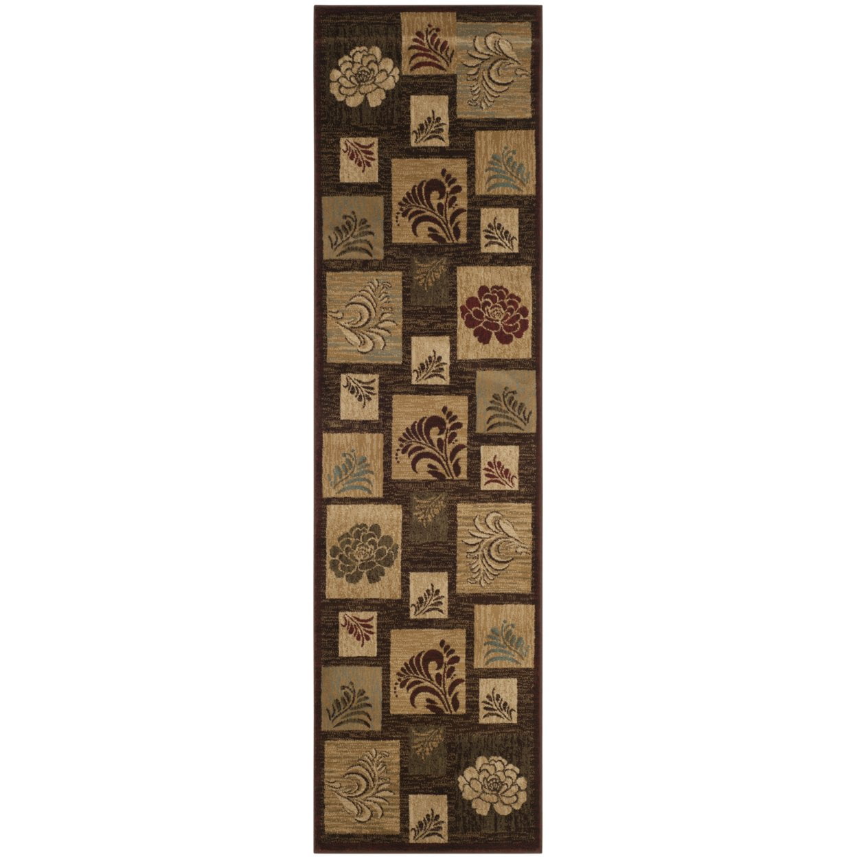 Handmade Brown and Multicolor Floral 4' x 6' Area Rug