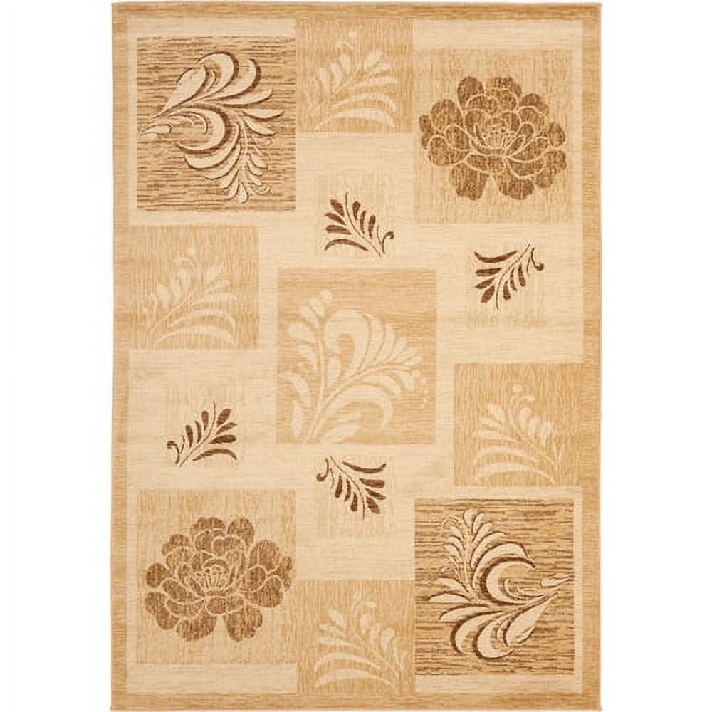 Ivory and Multi Patchwork Floral 6'7" Square Area Rug