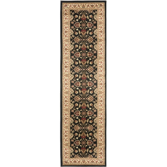 SAFAVIEH Lyndhurst Miah Floral Border Area Rug, Black/Ivory, 6'7" x 9'6"