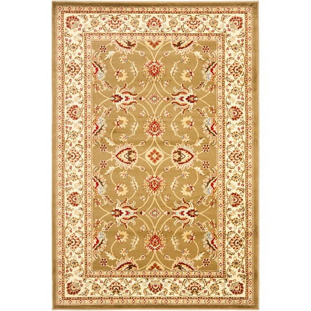 Luxurious Green and Ivory Synthetic Tufted Area Rug, 12' x 15'